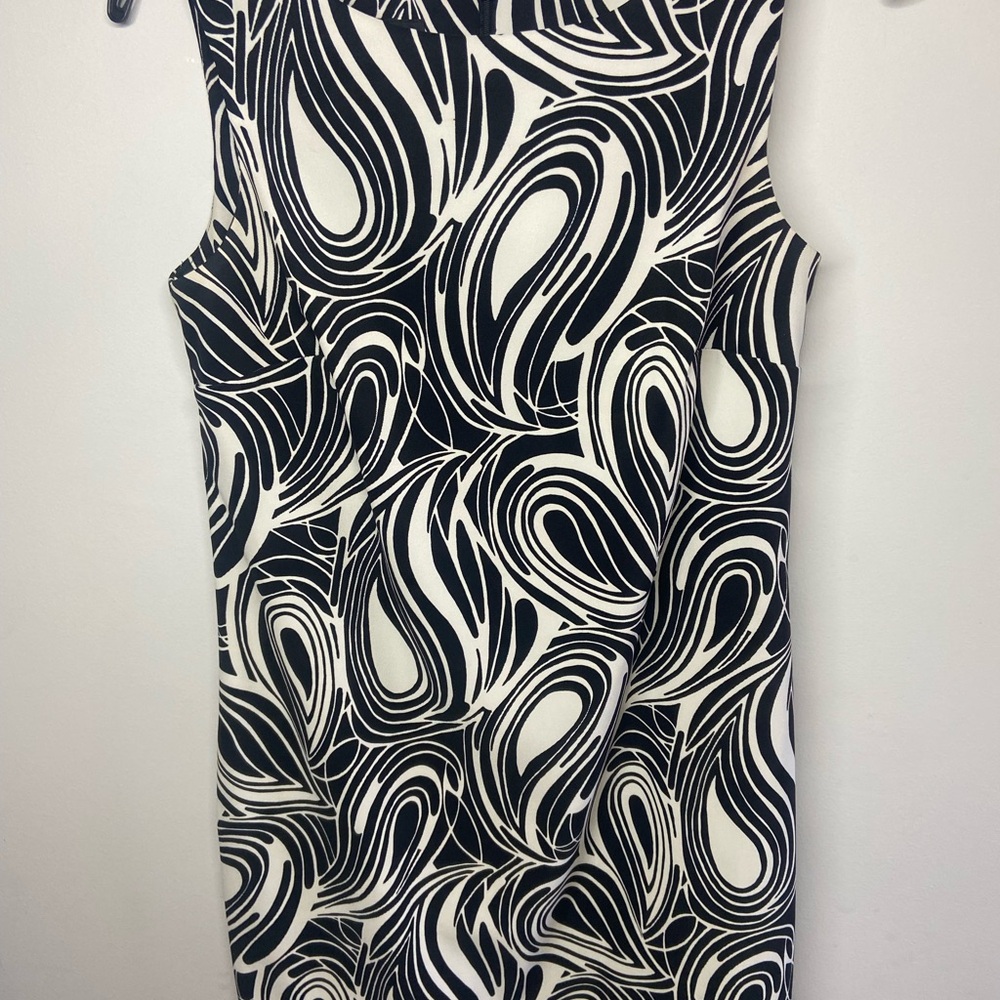 AB Studio Monochrome Zebra Print Dress